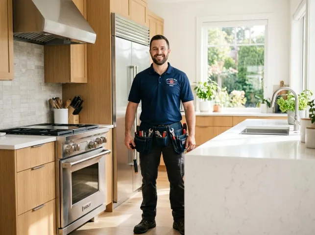 Appliance Repair Hero technician in a Bend, OR kitchen after an appliance repair